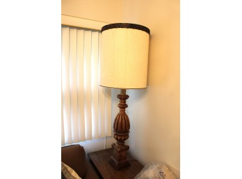 Vintage Table Lamp - Amazing Wood Accented Shade!! Item #57