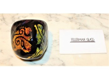 STEPHEN FELLERMAN Signed Hand Blown 'Abstract Faces' Paperweight - AUCTION RESULTS!! Item #036 LVRM