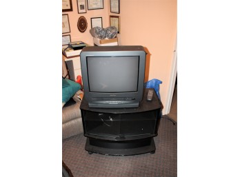 Quaser TV W/ Tripod & TV Stand!! BSMT Item #194
