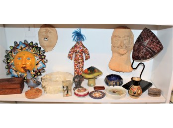 Mixed Lot Of Decorative Items - Ash Trays, Limoge Boxes, Hand Carved Soapstone & MORE!! BSMT Item #165