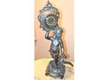 Antique Metal Neoclassical Clock Figurine - ABSOLUTELY ESQUISITE!! Item #034 LVRM
