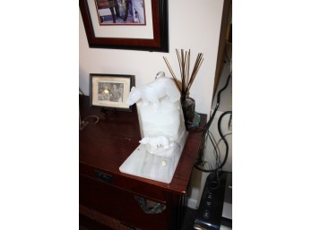 Polar Bear Quartz Light Up Statue & Bill Dueine Wildlife Of Alaska, Alaska Mint Art - Framed!! BSMT Item #92