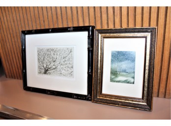 Vintage Framed Art - Signed - Small In Size - Lot Of 2!! BSMT Item #206