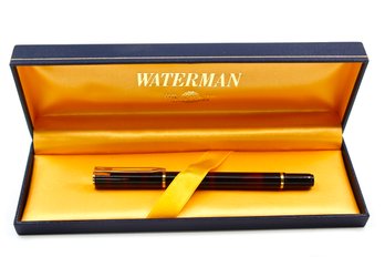 WATERMAN LAUREAT PARIS VINTAGE BALLPOINT PEN - RED & BLACK STRIPE DESIGN - MADE IN PARIS - ITEM #157 B2