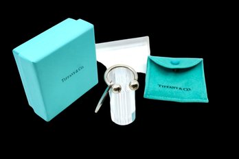 TIFFANY & CO. VINTAGE PLEASE RETURN TO STERLING SILVER KEY CHAIN - MONOGRAMMED - MARKED 925 - ITEM #144 B2