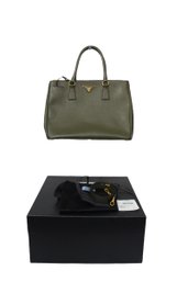 AUTHENTIC NEW PRADA BAG - #2274 - OLIVE BAG - WITH DUST BAG & RECIEPT - L: 14'/H: 14.5'/W: 6' - ITEM #323