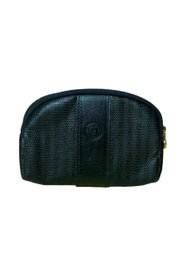 FENDI VINTAGE LOGO COIN PURSE / TRAVEL BAG / SMALL PURSE - BLACK STRIPED - SERIAL #45480088059 - ITEM #472 B7