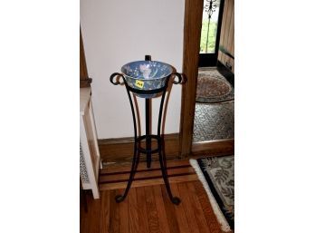 Wrought Iron Plant Stand W/ Planter - GOOD CONDITION!! Item #203 LR