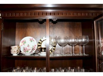 Tea Cups, Plates & Eight Wine Glasses - Mixed Lot - GOOD CONDITION!! Item #226 DR