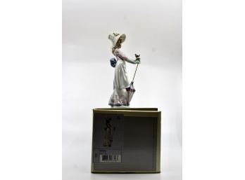 LLADRO No. 7618 'Garden Song' - Girl W/ Parasol & Bird - NO CRACKS - RETIRED - BOX INCLUDED!! Item #292 LR