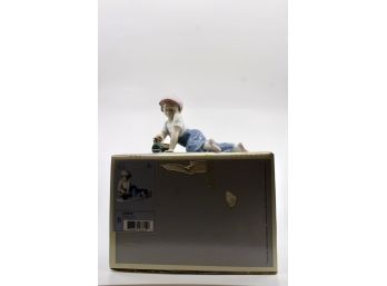 LLADRO No. 7619 - 'All Aboard' Boy W/ Train - NO CRACKS - RETIRED - ORIGINAL BOX INCLUDED!! Item #282 LR