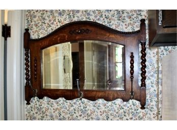 Antique Wall Mirror & Coat Hanger - GOOD CONDITION!! Item#137 KIT