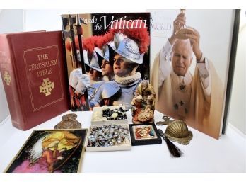 Antique & Vintage Religious Lot - Books, Rosary Beads, Bible AND MORE!! Item#323 DR