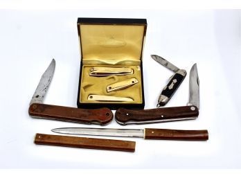 VINTAGE Knives Nail Clipping Set - Lot Of 4 Knives!! Item #330 BOX