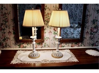 FREDERICK COOPER Candlestick Lamps - WORKS - Set Of 2!! Item #29 BR3
