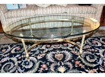 Glass W/ Brass Coffee Table!! Item #209 LR