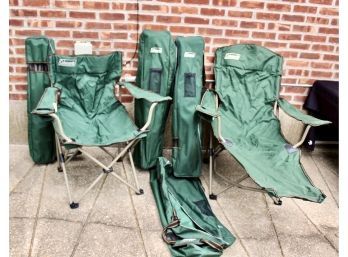 COLEMAN Camping Chairs - 3 Lounge Chairs & 2 Regular Chairs - LOT OF 5!! Item#95 GAR