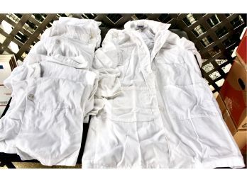 LAUDAU Woman's Long White Lab Coats - Lot Of 7 - SIZE 8!! Item#44 GAR