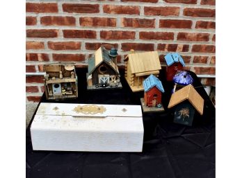 MIXED DECORATIVE LOT Of Vintage Bird Houses & Retro Mailbox - LOT OF 8! Item#101 GAR