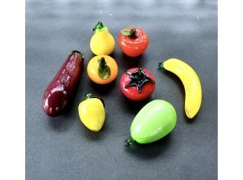 MIXED LOT Of Glass Fruit & Vegetables - Lot Of 8 - GREAT DECOR IN ANY ROOM!! Item#11 GAR