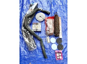 Lot Of Pipe Foam Insulation, Ropes, Insulation Metal Rod Supports, PVC Pipe Hanger & MORE!! Item#160 GAR