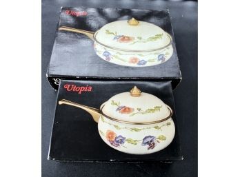 UTOPIA Covered Sauce & Frying Pan - From Bloomingdales - Lot Of 2 - NEW IN BOX!! Item#34 GAR