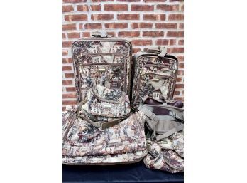 VINTAGE LUCAS Travel Luggage Set - Lot Of 6 - Luggage, Carry On, Suit Bag & MORE!! Item#86 GAR