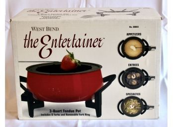 NEW WEST BEND THE ENTERTAINER - 3 Quart Fondue Pot Set - Model #88003 - WORKS! Item#51 RM2