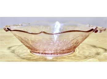 VINTAGE DEPRESSION GLASS BOWL - AMAZING PINK COLOR & CUT - CLASSIC & WANTED! Item#153 KITC