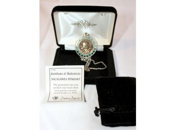 VINTAGE SACAGAWEA PENDANT - Certificate Of Authenticity INCLUDED!! Item#116 LVCL