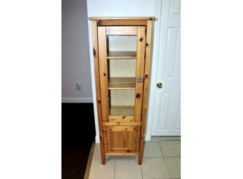 MODERN Wood & Glass Display Cabinet - 5 Shelves - Glass Door Accent - Rustic Hardware!! Item#61 BSMT