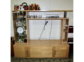 MODERN ENTERTAINMENT CENTER - Great Storage On Bottom - Glass Shelving - GREAT DECOR!! Item#87 LVRM