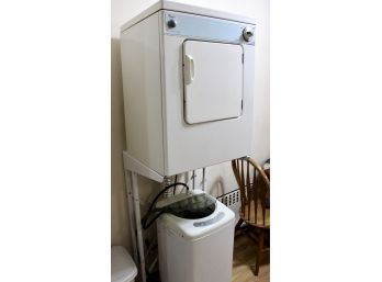 WHIRLPOOL Electric Dryer Model #BCMPELE12062-CV12, HAIER Washer Model #HLP2IN & RACK - WORKS!! Item#132 KITC