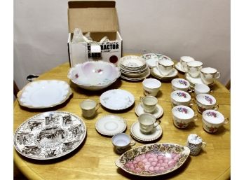MIXED VINTAGE TEA CUPS & PLATE LOT - Bavaria, Old Royal, Regency Bone China, Plates & MORE! Item#152 KITC