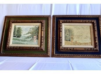 SIGNED RAPHAEL Oil On Board Framed Art - Lot Of 2 - Unique Brush Technique - RARE DETAIL! Item#19 RM2