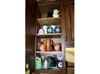 KITCHEN CABINET LOT - CUPS, MUGS, CANISTERS & MORE!! Item#131 KITC
