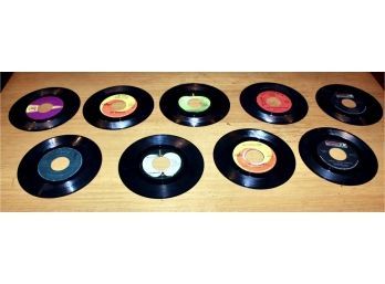 ROCK & ROLL 45s - BEATLES - THREE DOG NIGHT - MAMA CASS - GLEN CAMPBELL AND MORE - LOT OF 9!! Item#64 BSMT