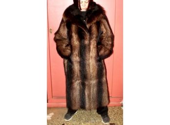 VINTAGE RACOON FUR COAT - M/L SIZE - MONOGRAMMED - GREAT CONDITION!! Item#59 BSMT