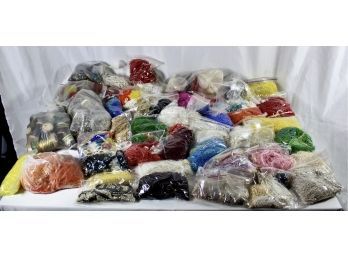 HUGE LOT OF MIXED SEQUENCE BEADS & BEADED FLOWERS - GREAT LOT FOR JEWELRY CREATORS!! Item#115 LVRM