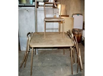 RETRO COSCO FASHIONFOLD TABLE AND FOUR CHAIRS - HAMILTON COSCO INC!! Item#47 BSMT