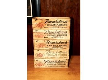VINTAGE BREAKSTONES CREAM CHEESE BOX CRATES - LOT OF 5!!  Item#66 BSMT