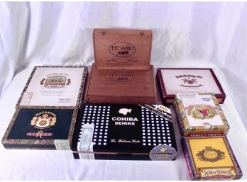 VINTAGE CIGAR BOXES LOT - TE AMO - COJIBA - MACANUDO - ROMEO Y JULIETA - HUMADOR & MORE!! Item#83 LVRM