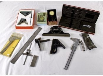 MIXED MACHINIST TOOLS LOT - DIAL TEST INDICATOR - SLIDE RULERS - RULING GAGE - GAGES & MORE!! Item#87 LVRM