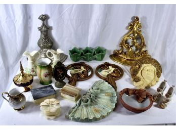 MIXED DECORATIVE WALL LOT - BAVARIA, TJ MAX, BELLEEK, VASES & MORE!! Item#137 LVRM
