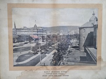 Montreal Canada, 1905 Windsor Hotel & Dominion Square Street View Framed Print