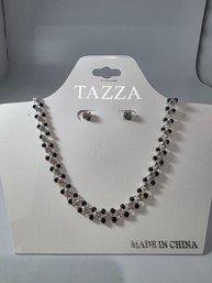 Black And Silver Beaded Jewelry Set