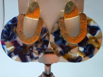 Blue Tortoise Shell Earrings