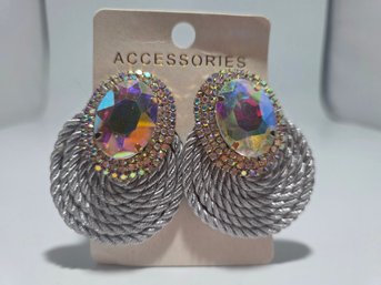 Silver Oval Earrings