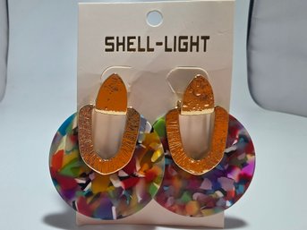 Multicolored Resin Drop Earrings