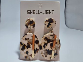Crylic Tortoise Shell Design Earrings